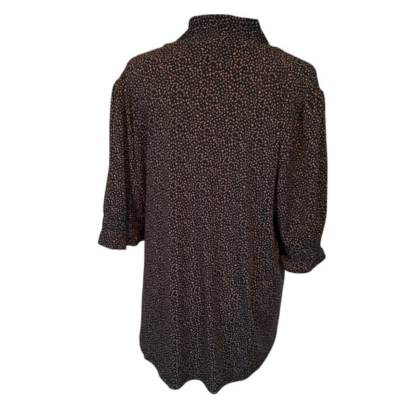 Adrianna Papell women's size XL black and brown stretchy short sleeve top - Picture 4 of 9